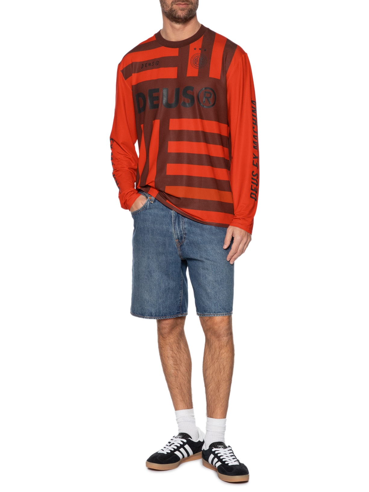  Camiseta Masculina Moto Jersey Black Out Laranja Deus Ex Machina