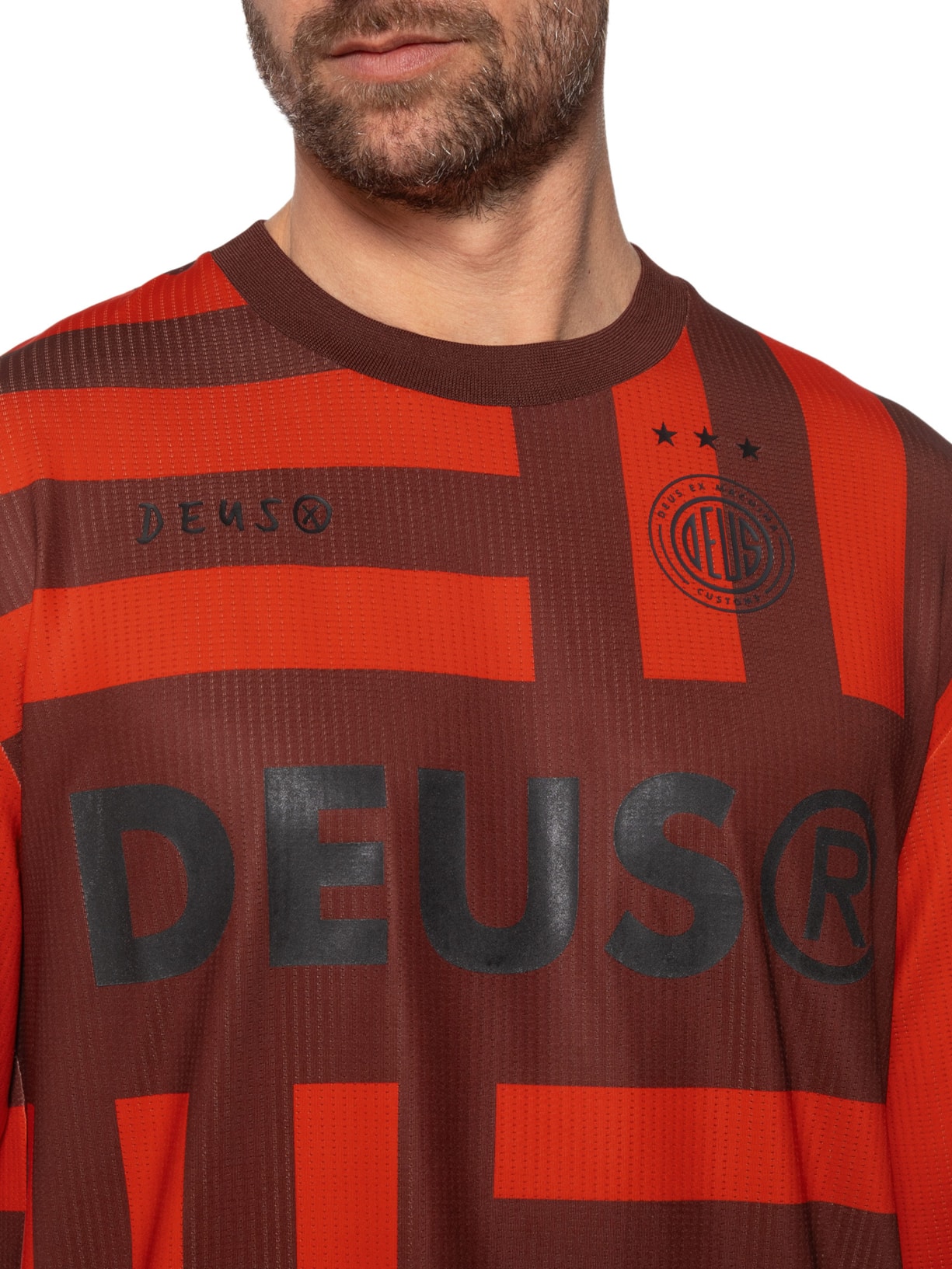  Camiseta Masculina Moto Jersey Black Out Laranja Deus Ex Machina