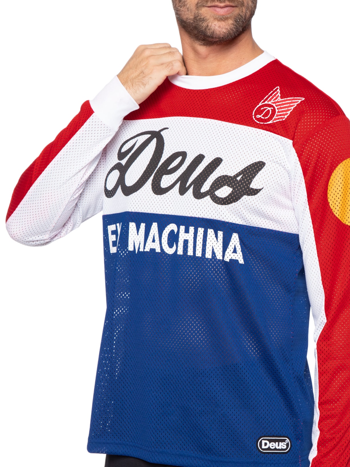 Camiseta Masculina Moto Jersey Saber Azul Deus Ex Machina
