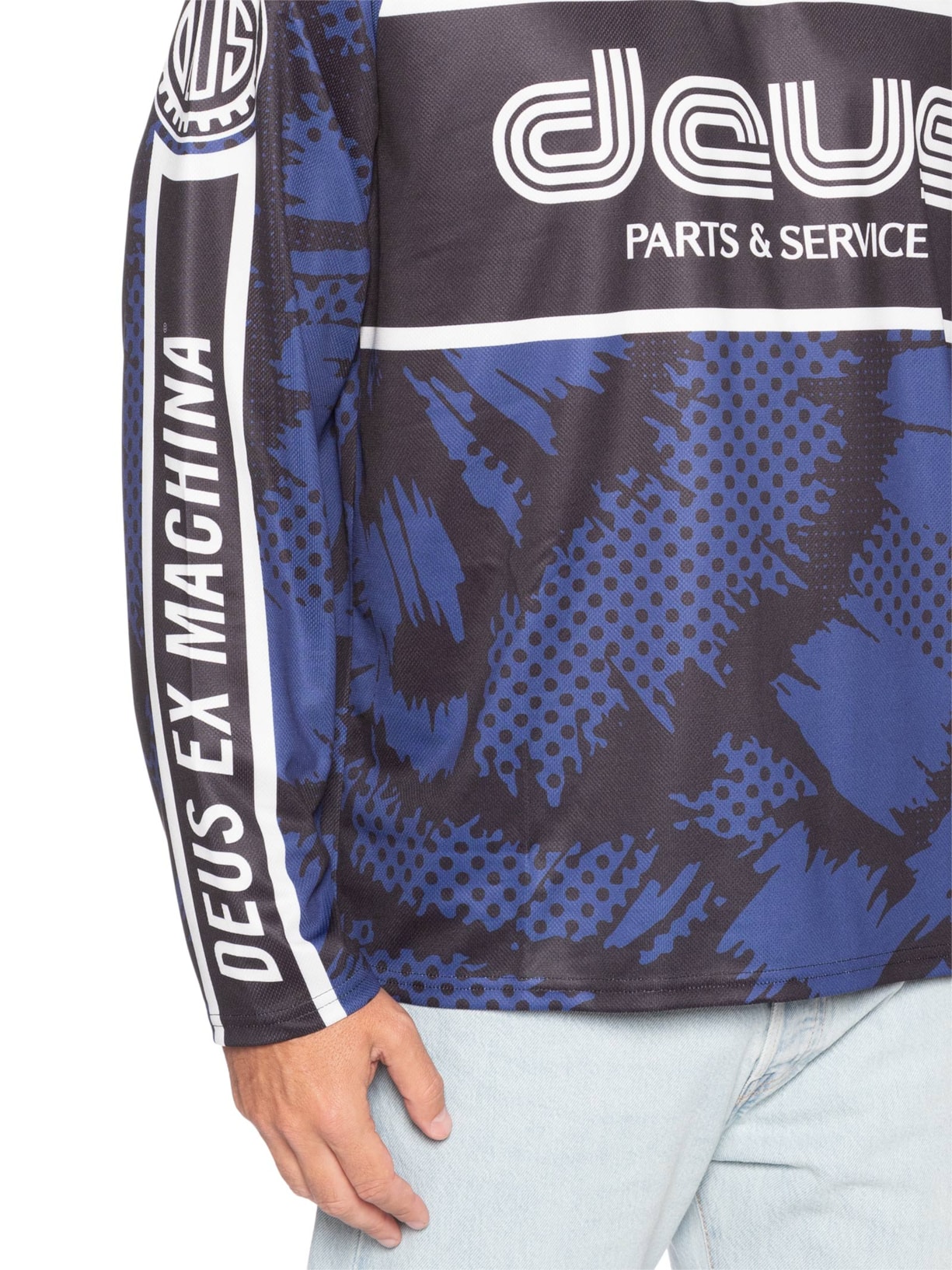 Camiseta Masculina Moto Jersey Tillment Mix Azul Deus Ex Machina