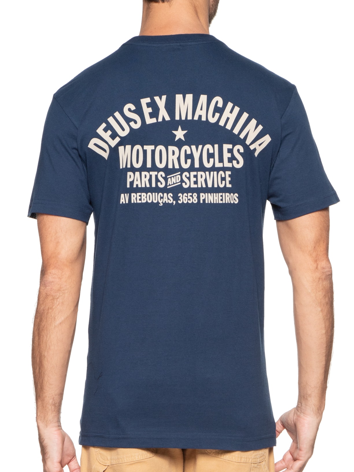 Camiseta Masculina Motorcycles São Paulo Add Azul Deus Ex Machina