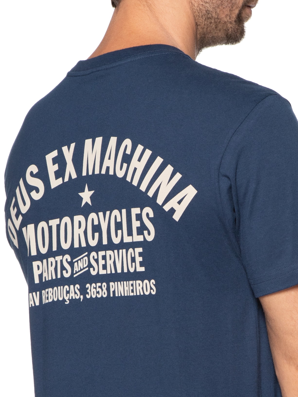 Camiseta Masculina Motorcycles São Paulo Add Azul Deus Ex Machina