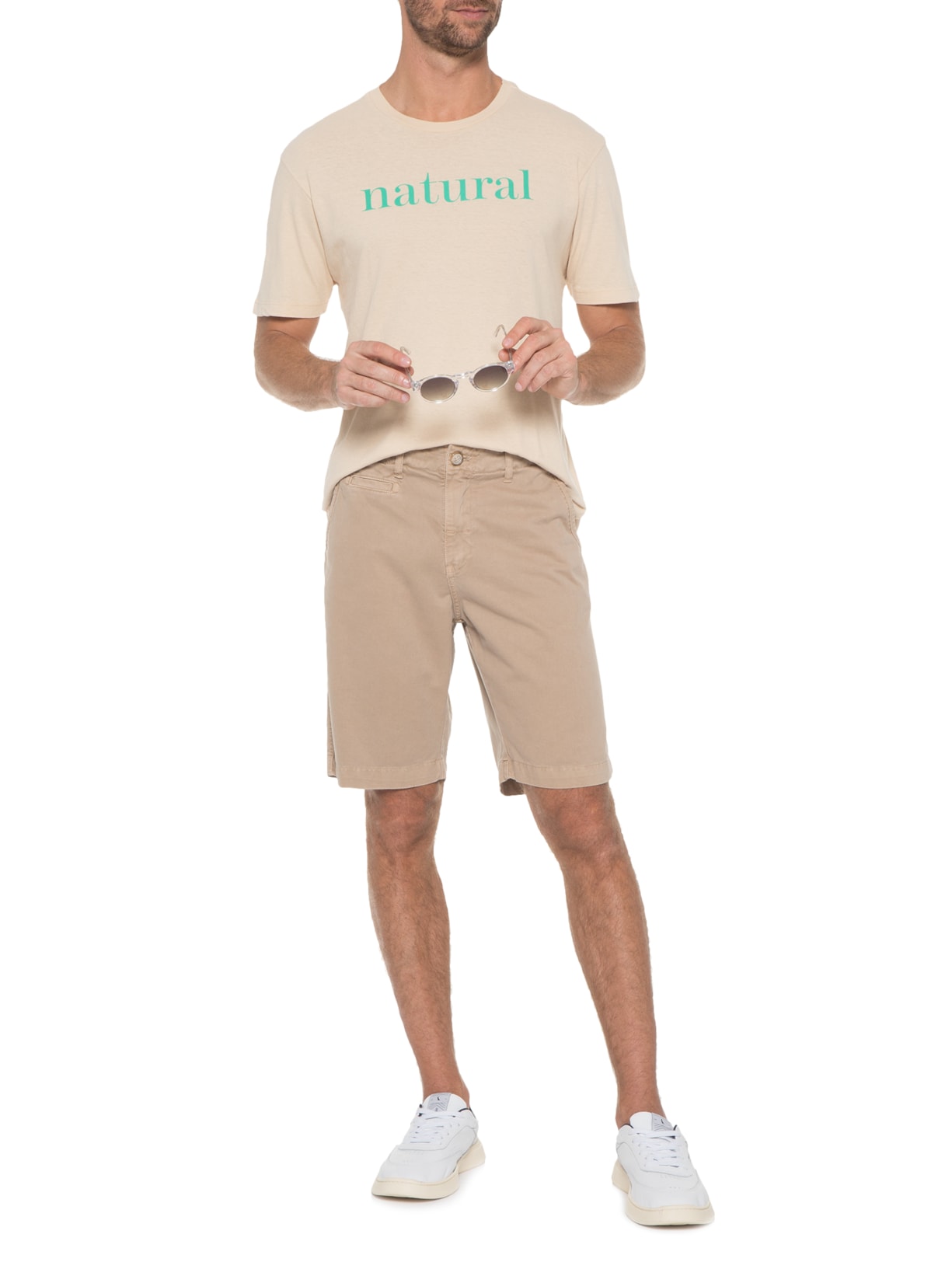 Camiseta Masculina Natural Bege Zapalla