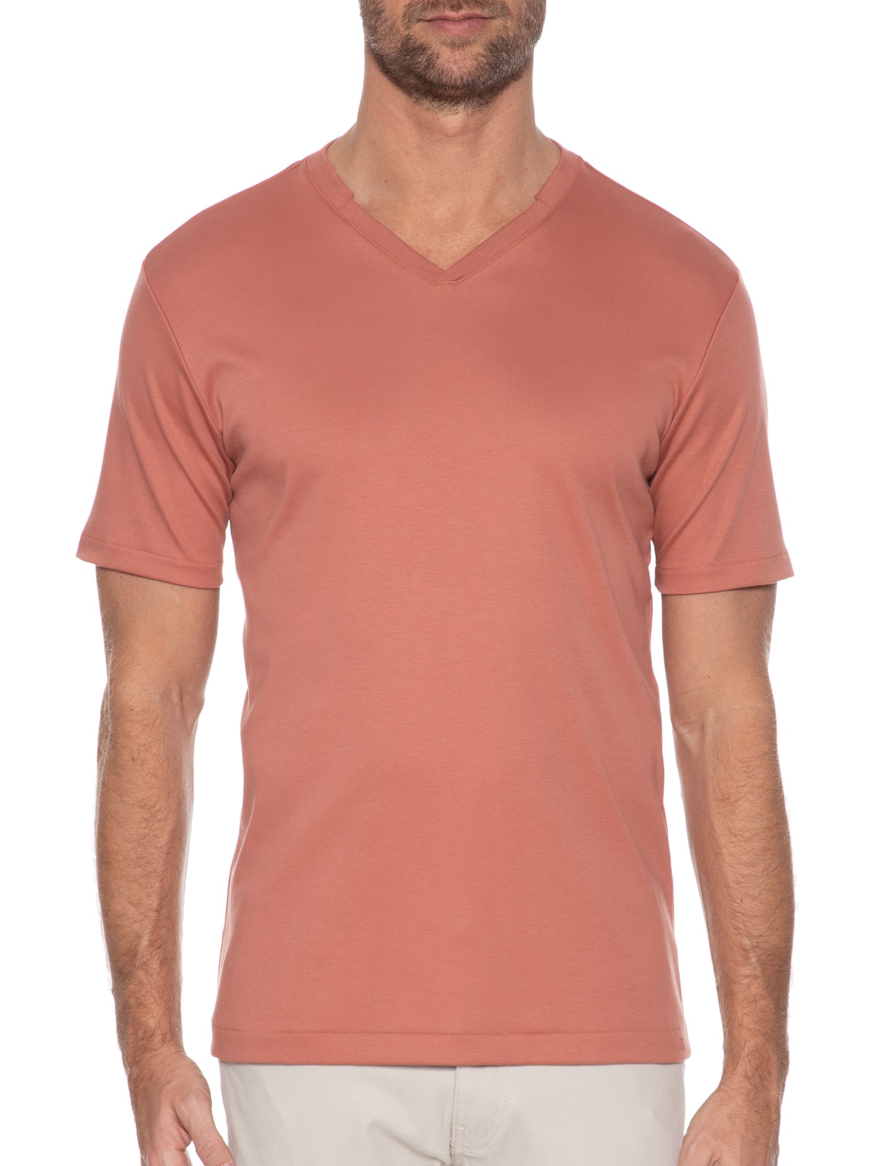 Camiseta Masculina Ne V Degrau Marrom Ricardo Almeida