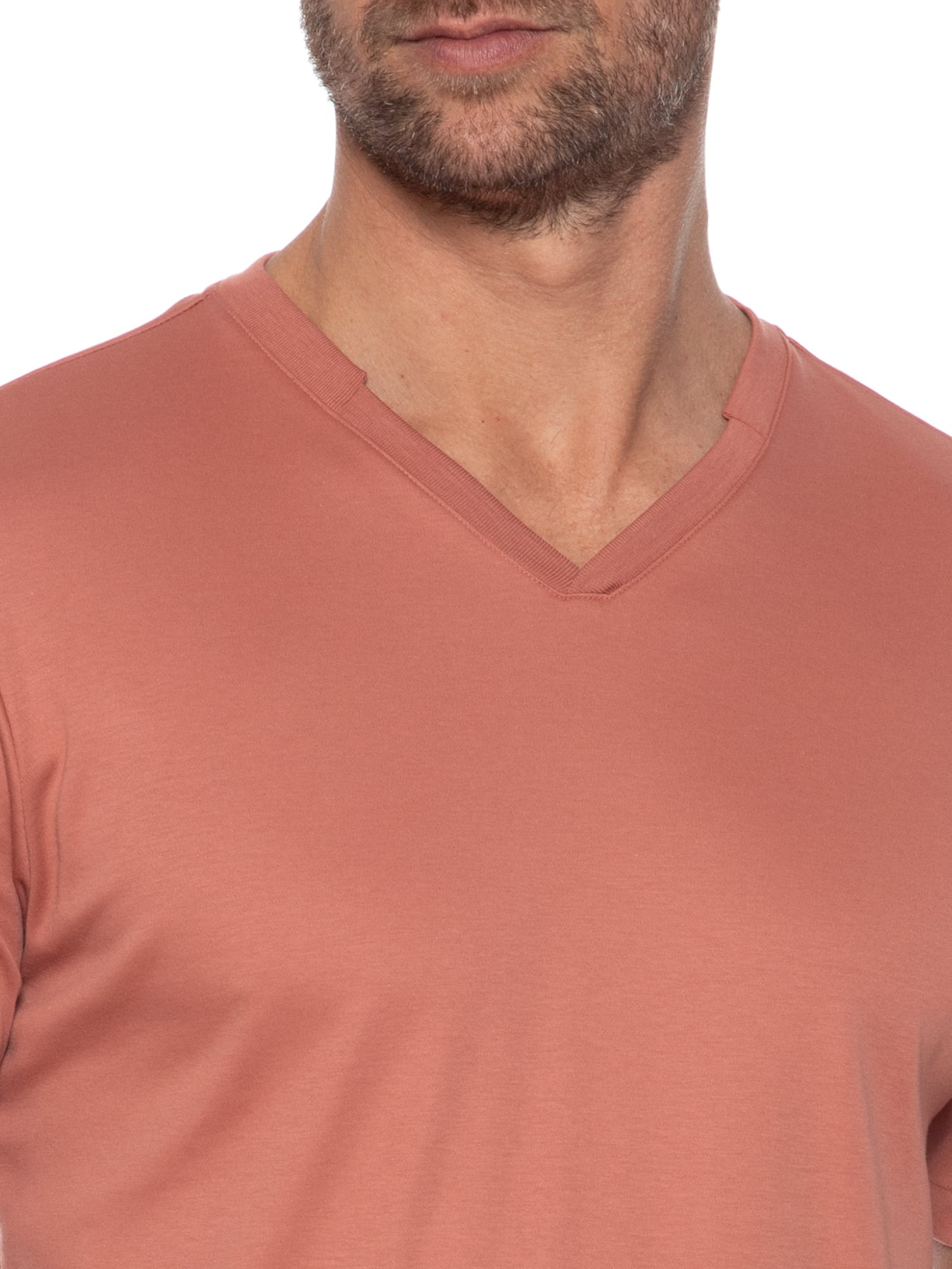 Camiseta Masculina Ne V Degrau Marrom Ricardo Almeida