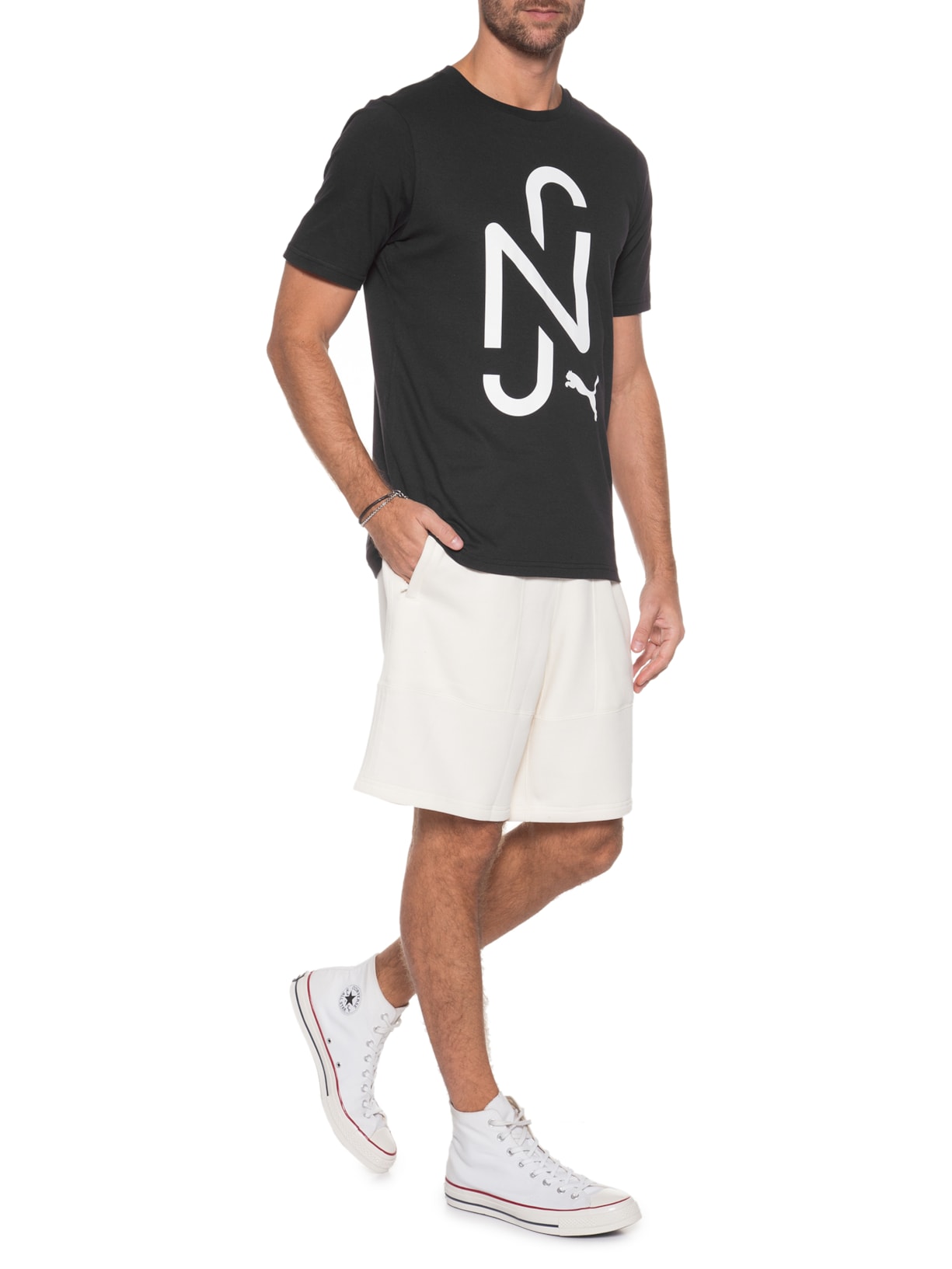 Camiseta Masculina Njr Goal Casuals Tee Preto Puma