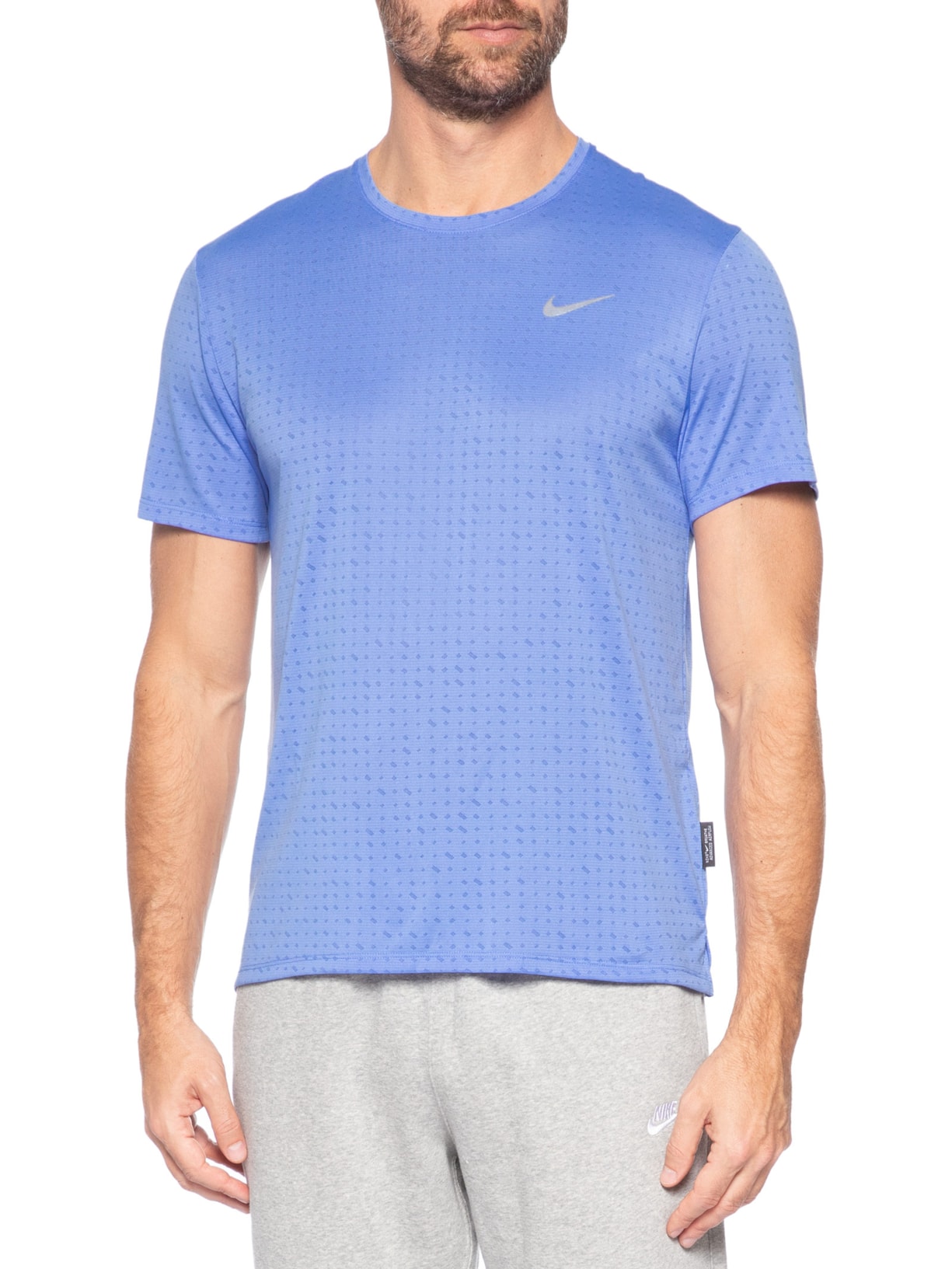 Camiseta Masculina Nk DF Breathe Miler SS Top Azul Nike