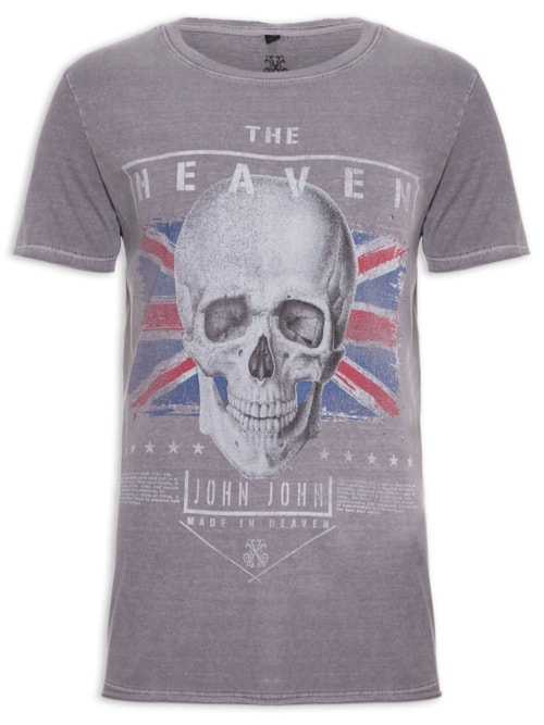 Camiseta Masculina Nsl Uk Heroes - Cinza