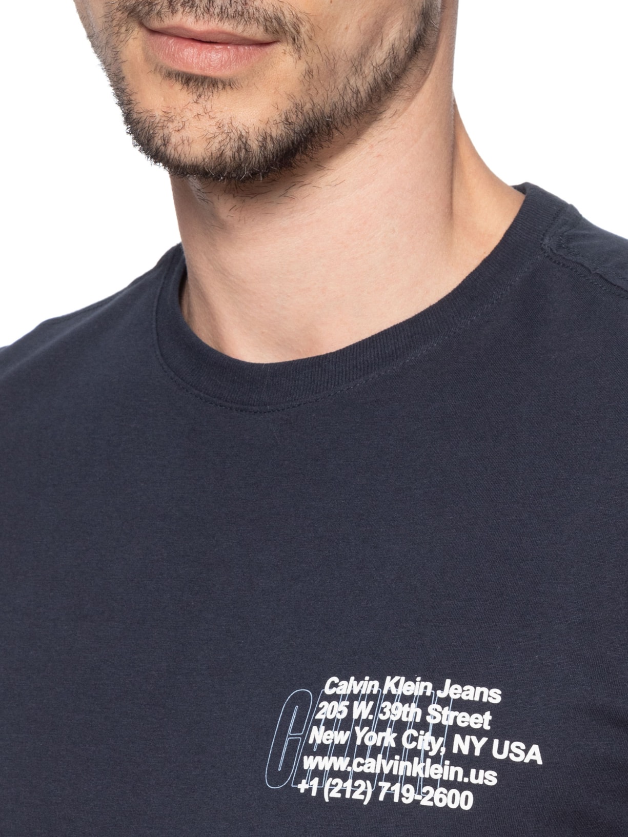 Camiseta Masculina Ny Adress Azul Calvin Klein Jeans