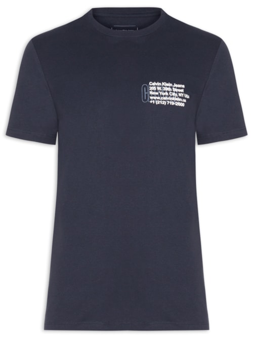 Camiseta Masculina Ny Adress - Azul