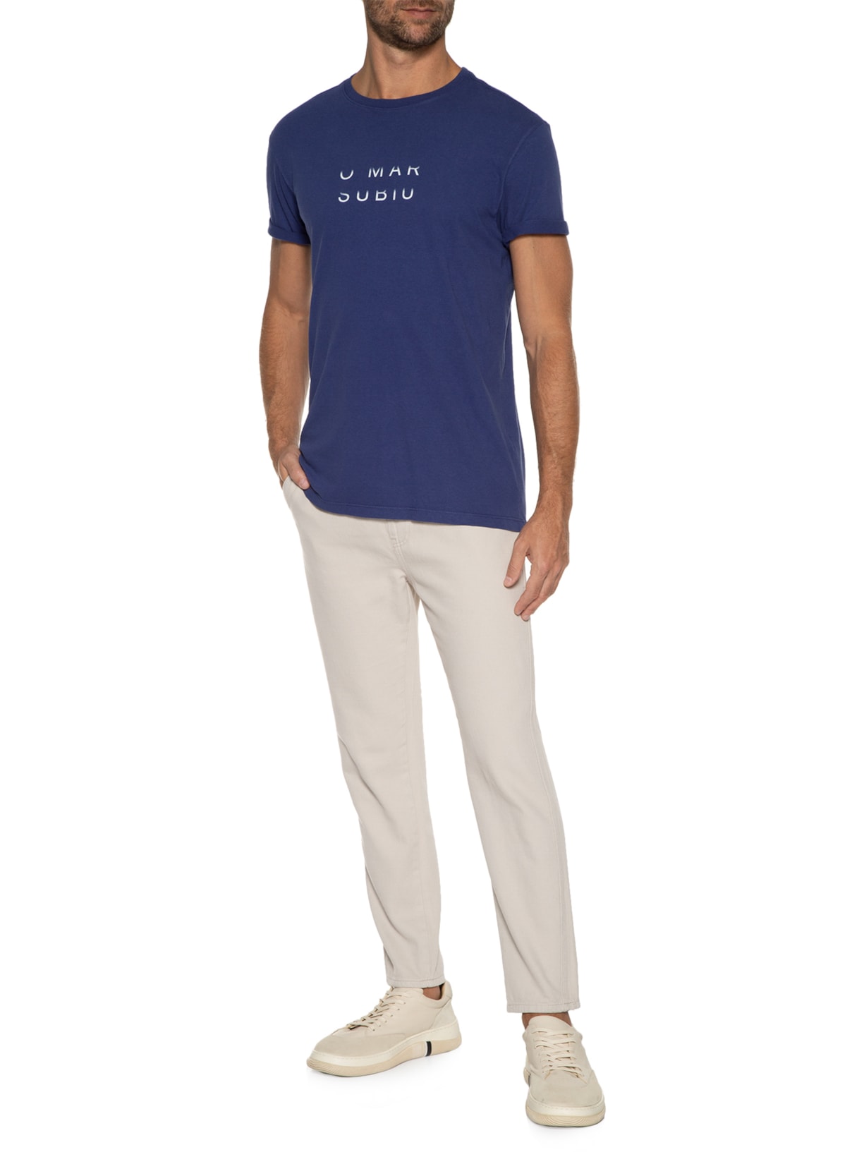 Camiseta Masculina O Mar Subiu Azul Foxton