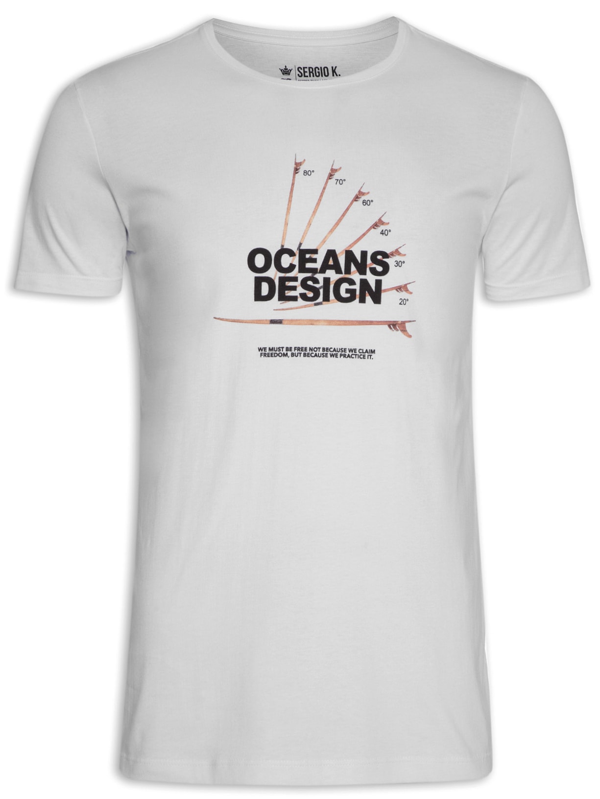 Camiseta Masculina Oceans Design - Branco