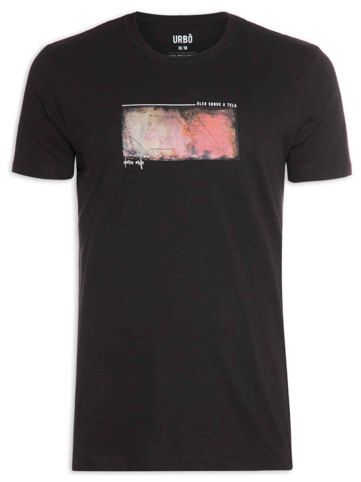 Camiseta Masculina óleo Sobre A Tela - Preto