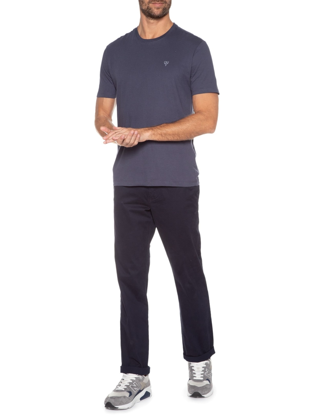 Camiseta Masculina Omega Peito Azul Calvin Klein Jeans