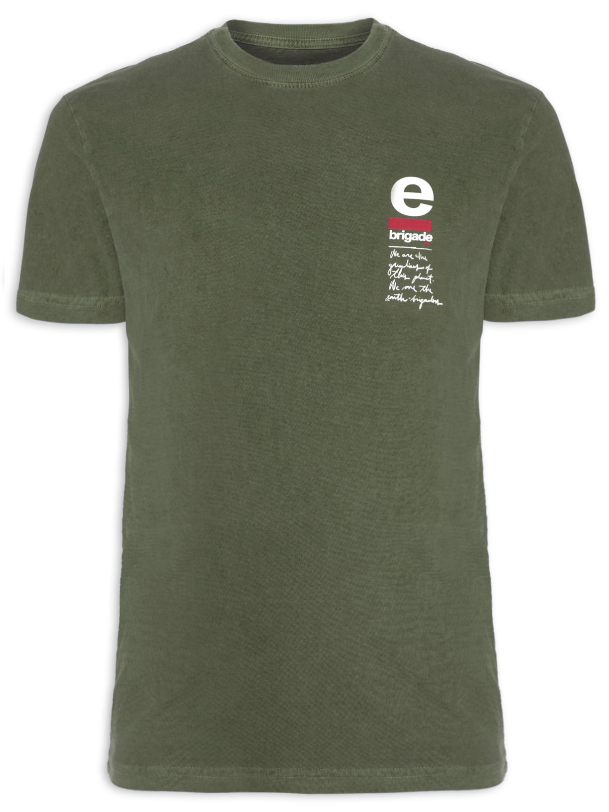 Camiseta Masculina Org Rough E-brigade Verde Osklen