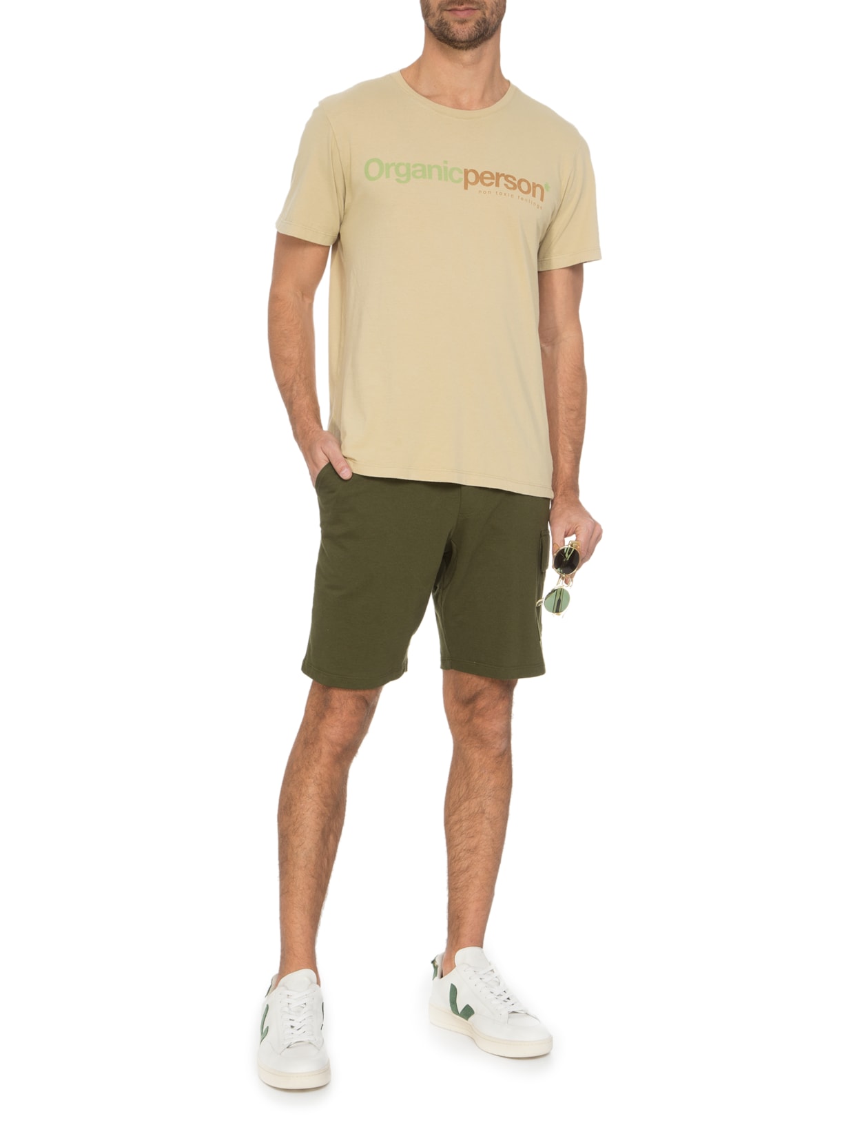 Camiseta Masculina Organic Person Bege Von Der Volke