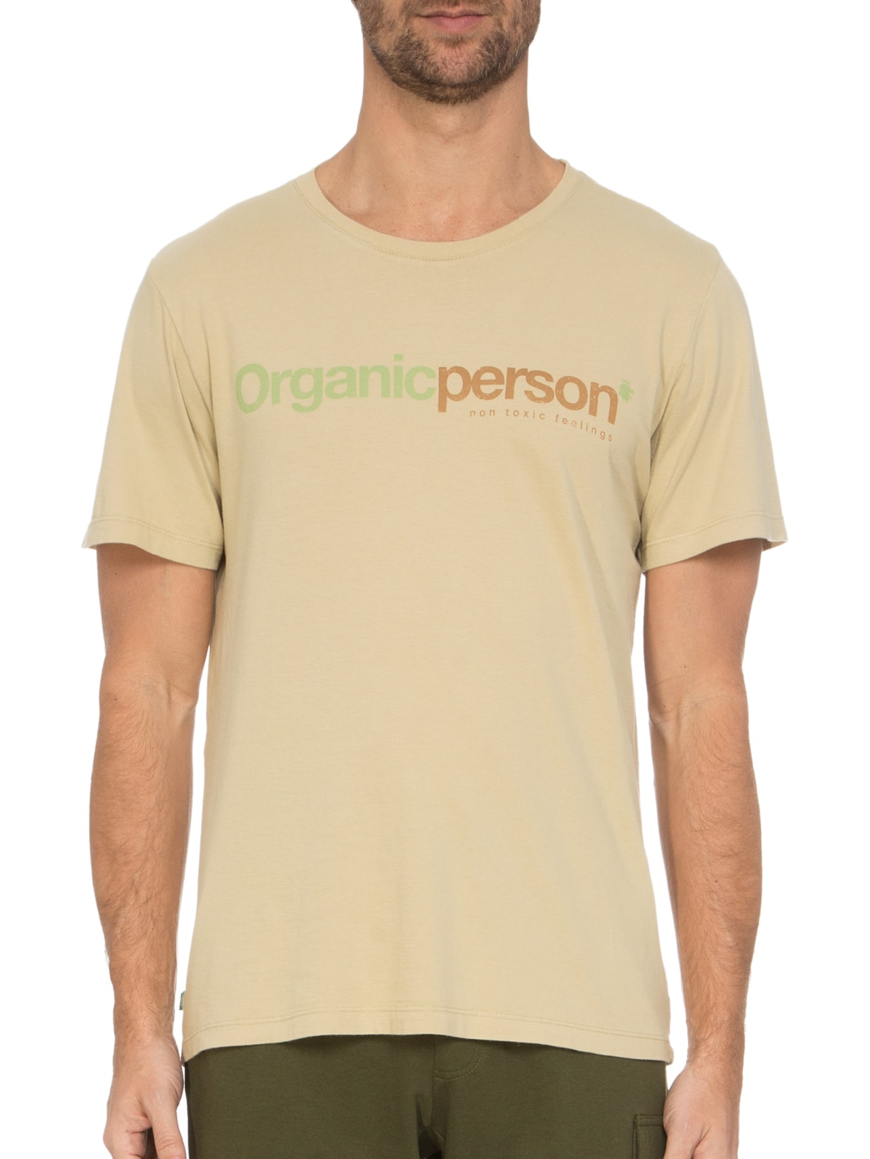 Camiseta Masculina Organic Person Bege Von Der Volke
