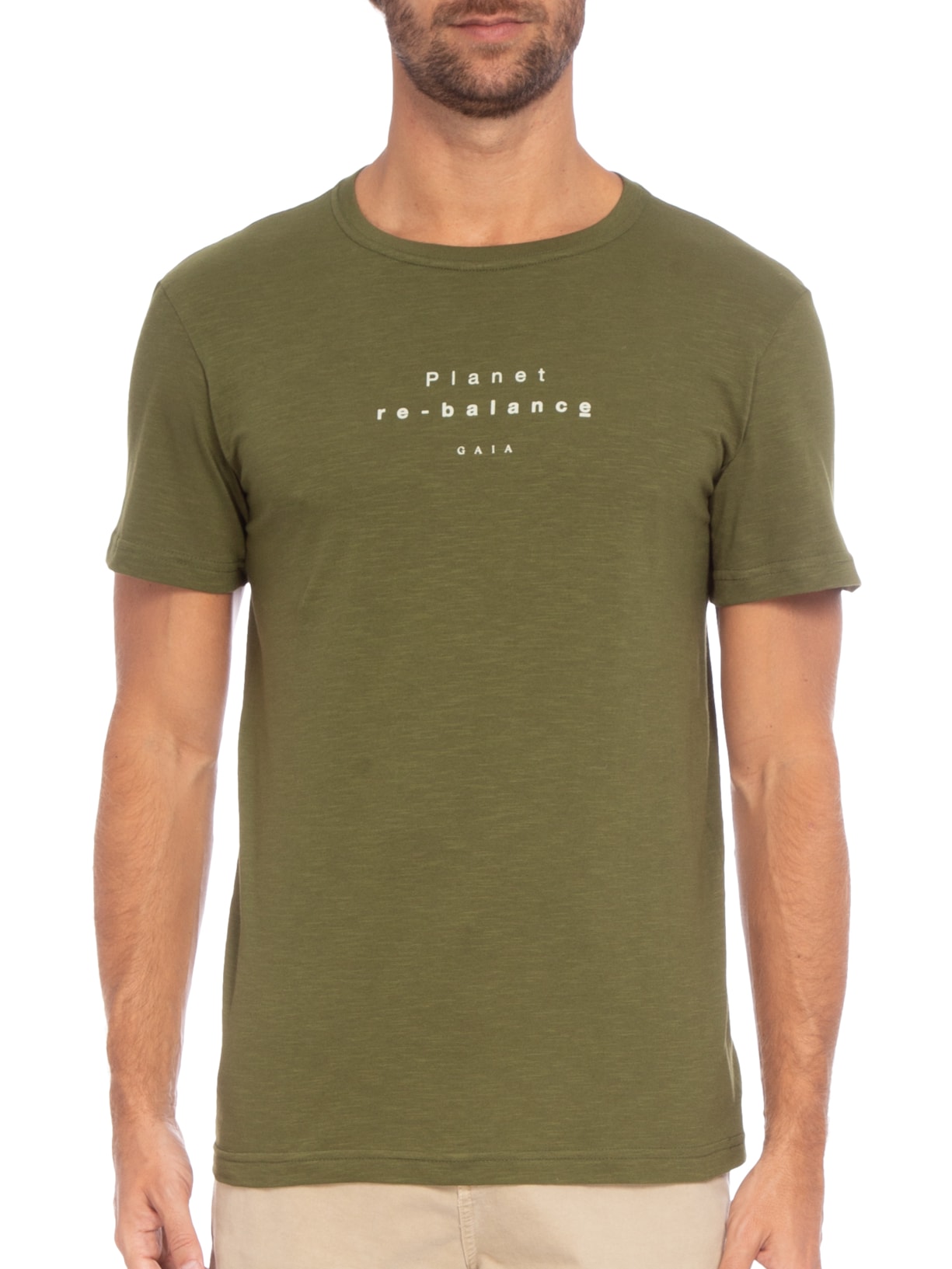 Camiseta Masculina Organic Rough Planet Rebalance Verde Osklen
