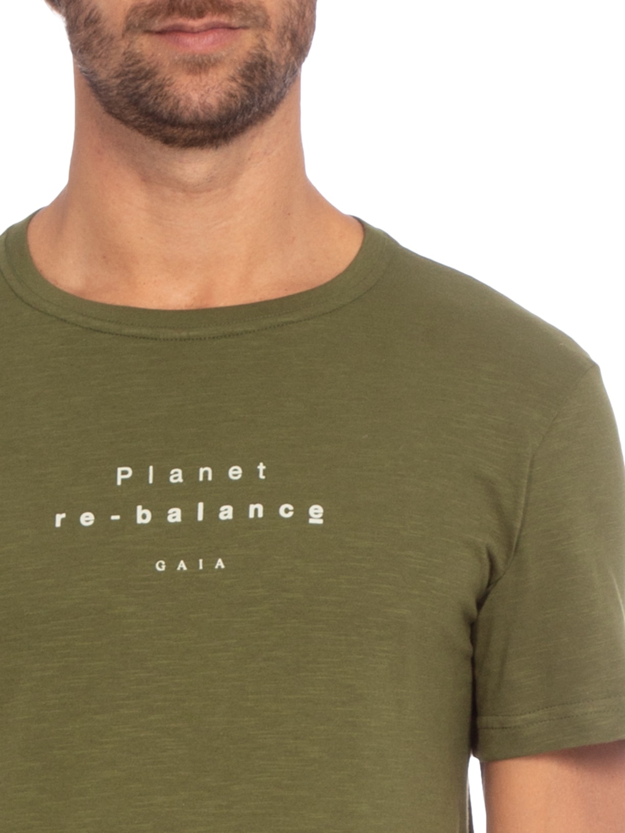 Camiseta Masculina Organic Rough Planet Rebalance Verde Osklen