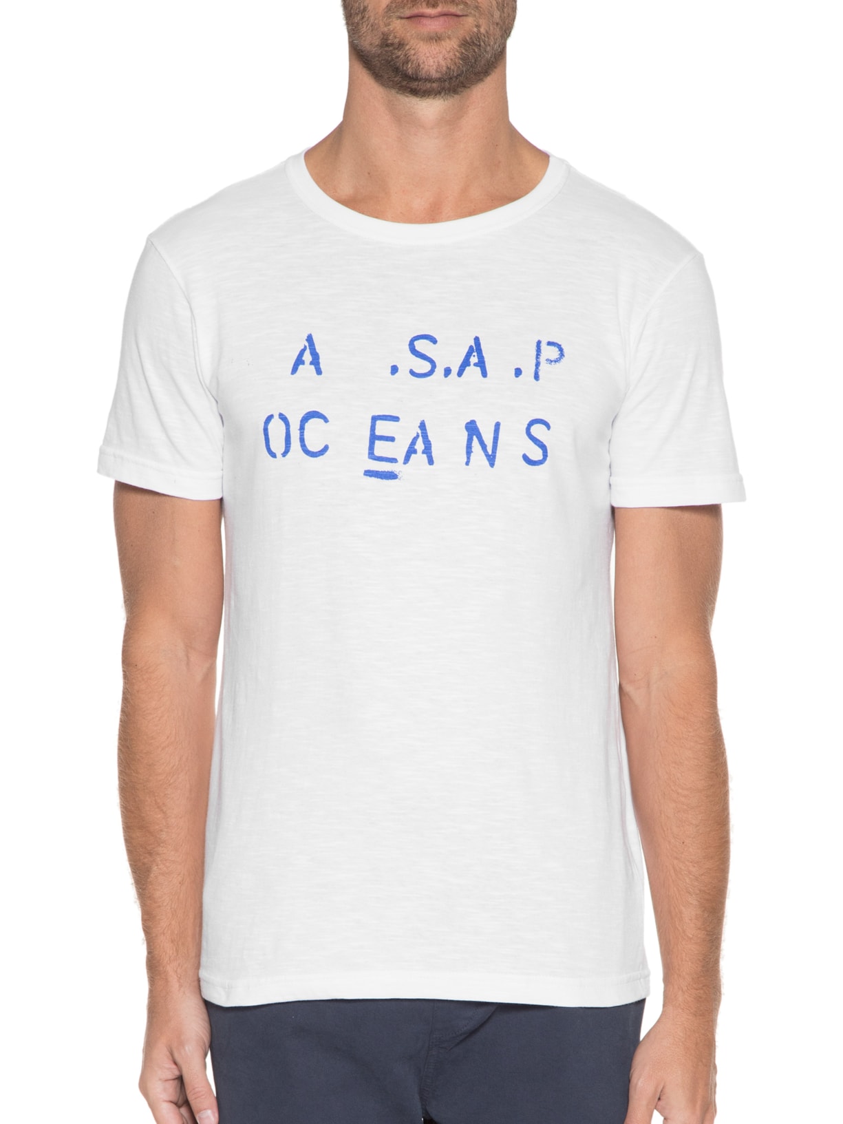 Camiseta Masculina Organic Rough Words Branco Osklen