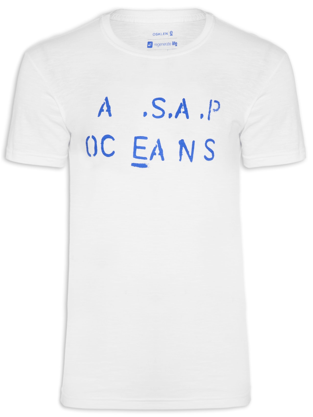 Camiseta Masculina Organic Rough Words Branco Osklen