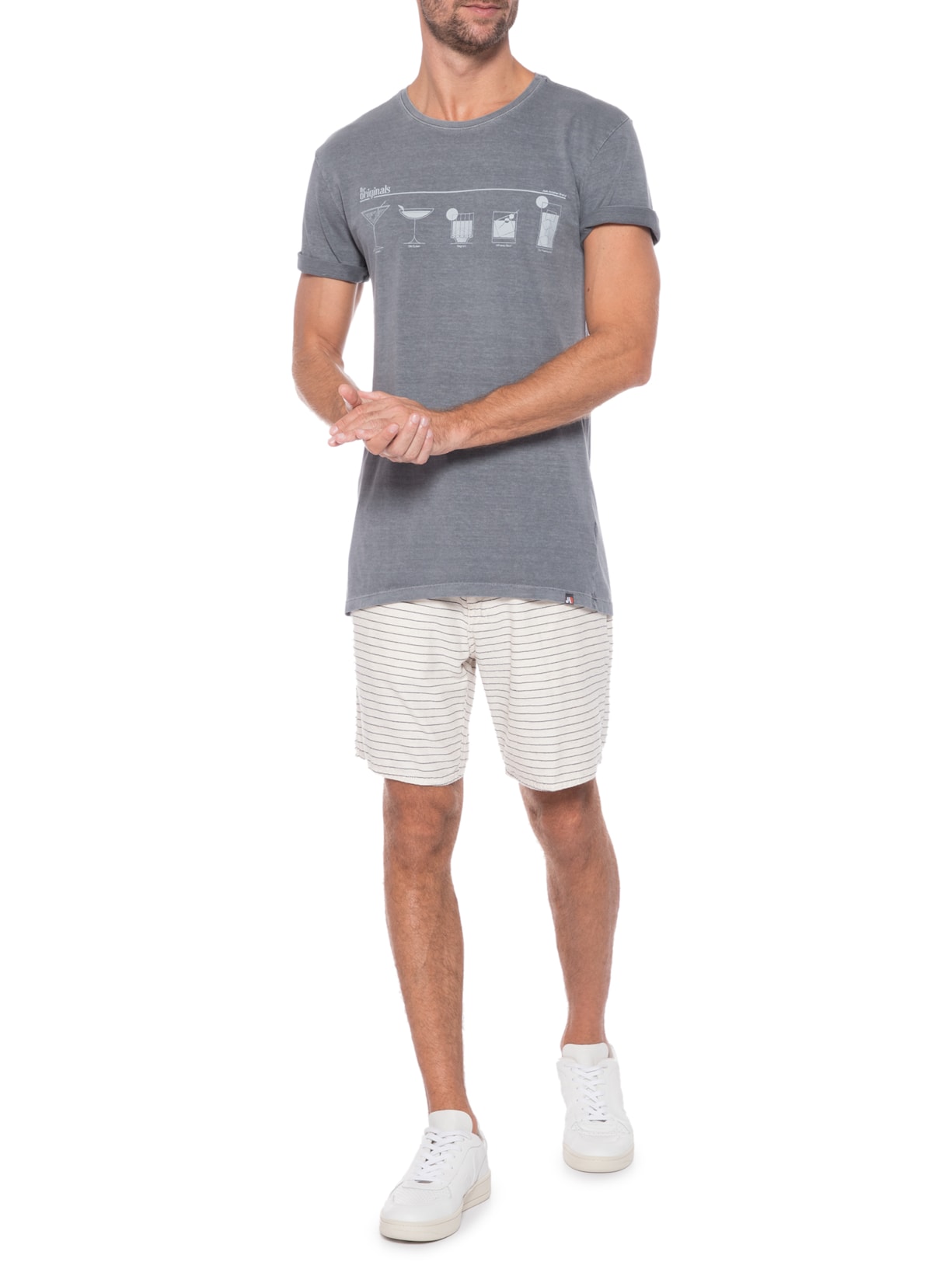 Camiseta Masculina Original Drinks Cinza Jab