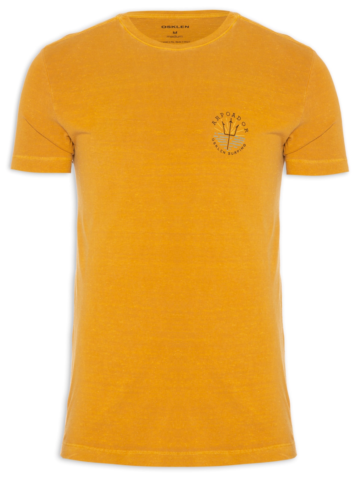 Camiseta Masculina Osksurf Handstamp - Amarelo