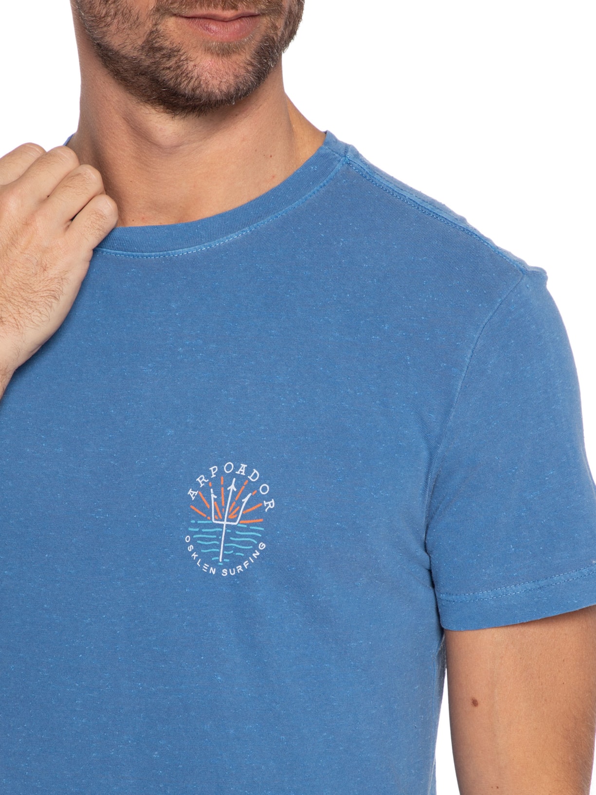 Camiseta Masculina Osksurf Handstamp Azul Osklen