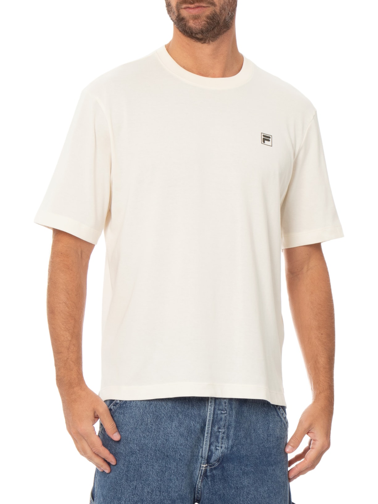 Camiseta Masculina Over Box Soft Blend – Off White Fila