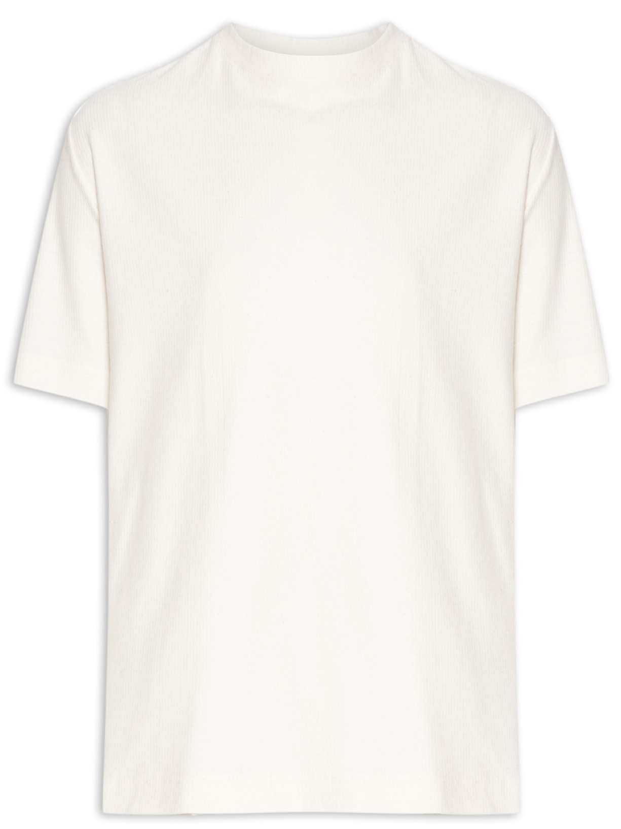 Camiseta Masculina Over Canelado Light Manga Curta - Off White
