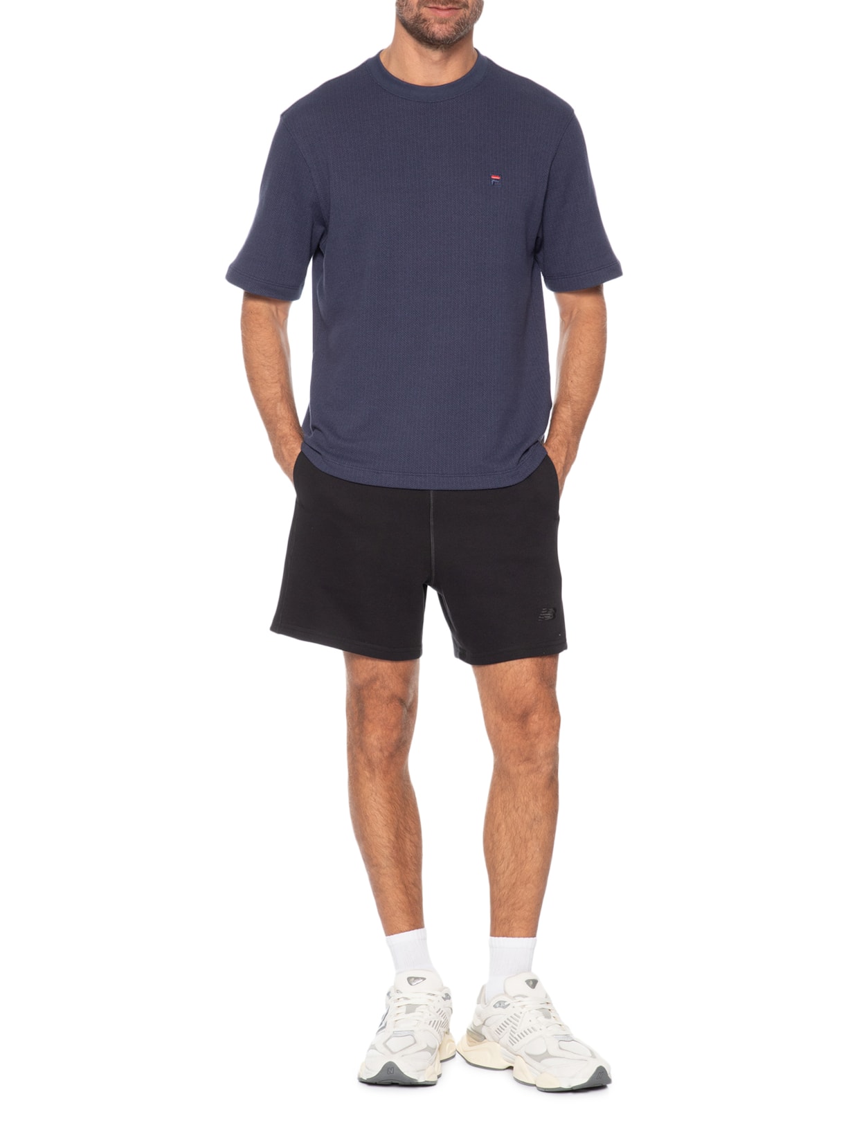 Camiseta Masculina Over Knit Azul Fila