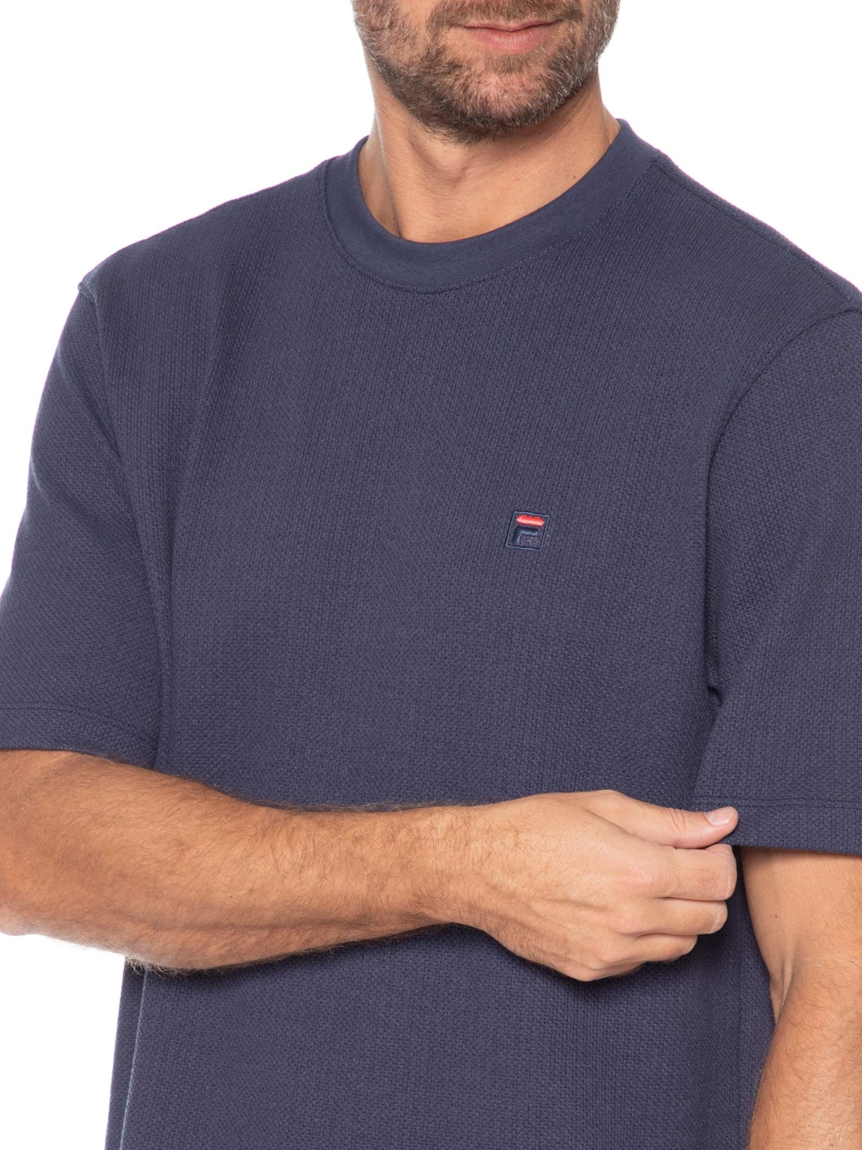 Camiseta Masculina Over Knit Azul Fila
