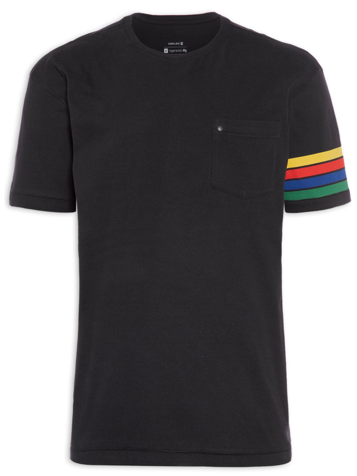 Camiseta Masculina Over Local Stripes - Preto