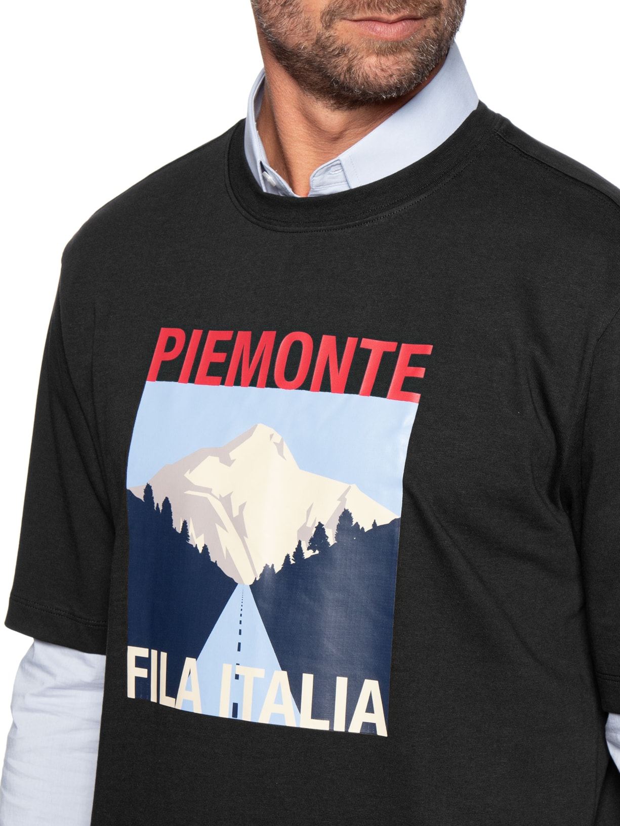 Camiseta Masculina Over Piemonte Preto Fila