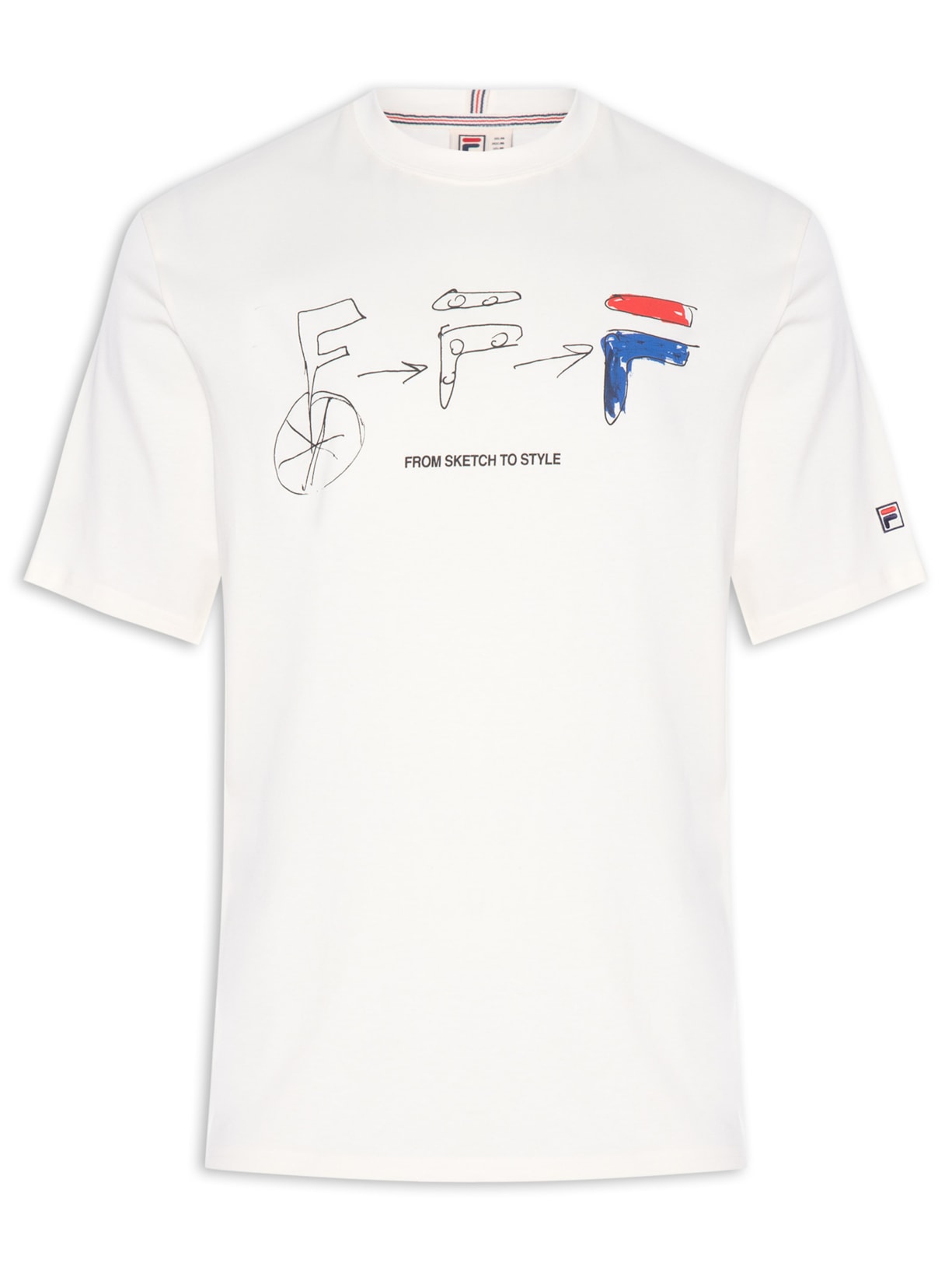 Camiseta Masculina Over Sketch To Style Graphic Bege Fila
