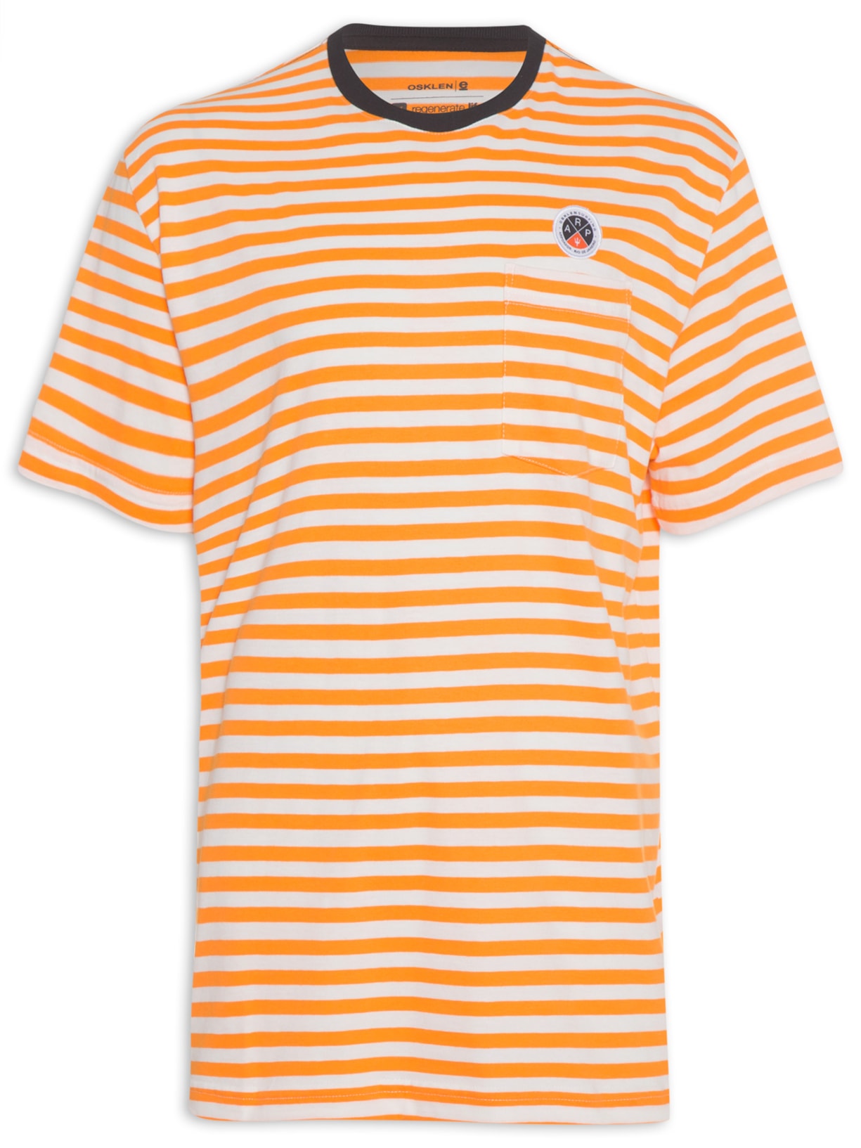 Camiseta Masculina Over Surfing Stripes - Laranja