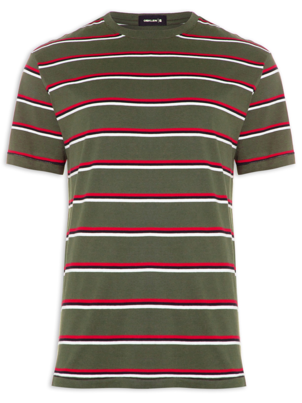 Camiseta Masculina Over Tropical Stripes - Verde
