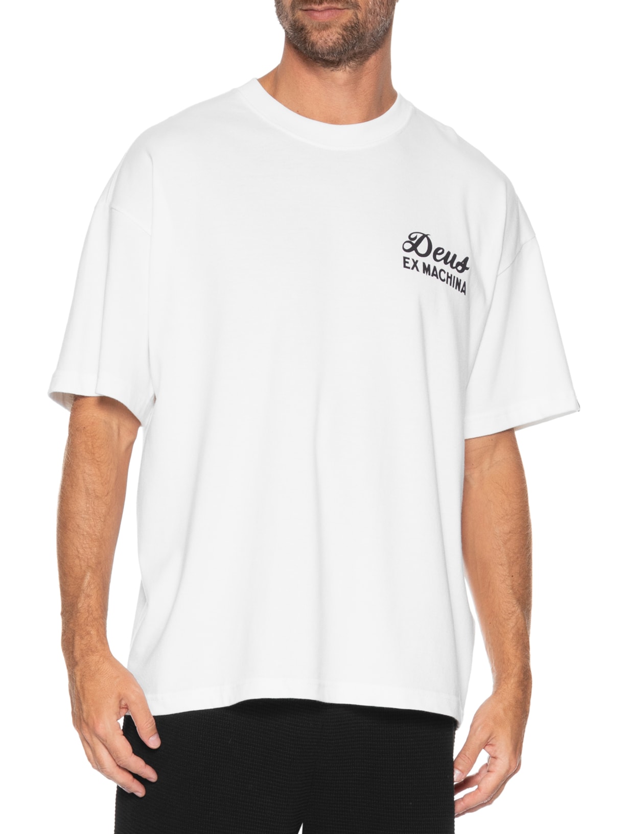 Camiseta Masculina Oversized Camperdown Sign – Branco Deus Ex Machina