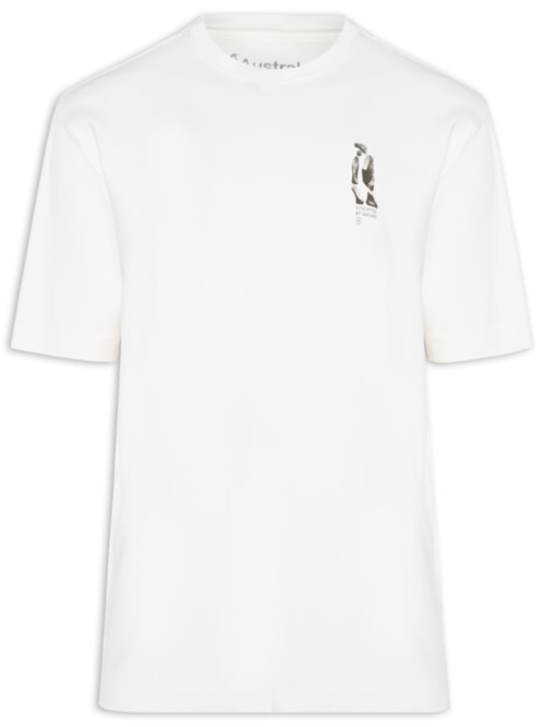 Camiseta Masculina Oversized Estampa Cluster - Branco