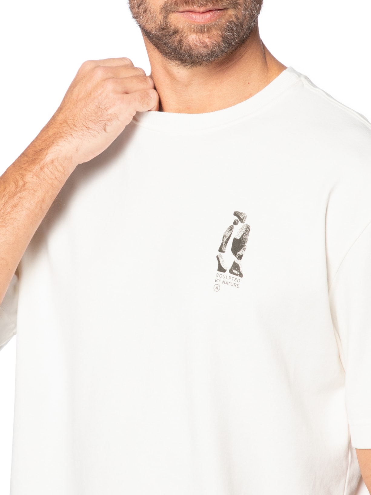 Camiseta Masculina Oversized Estampa Cluster Branco Austral