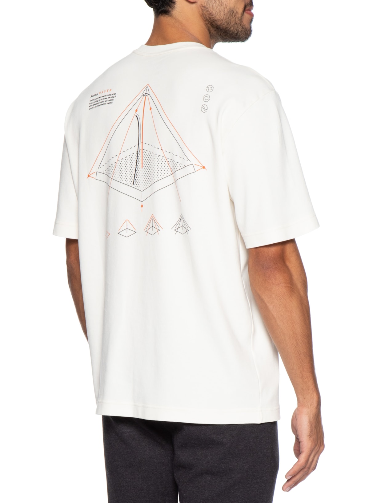 Camiseta Masculina Oversized Estampa Haven Branco Austral