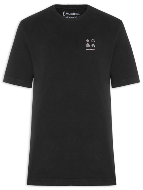 Camiseta Masculina Oversized Estampa Haven - Preto