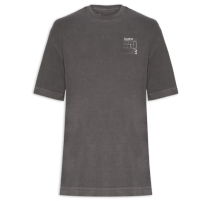 Camiseta Masculina Oversized Estampa Tech - Marrom