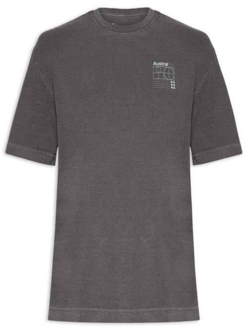 Camiseta Masculina Oversized Estampa Tech - Marrom