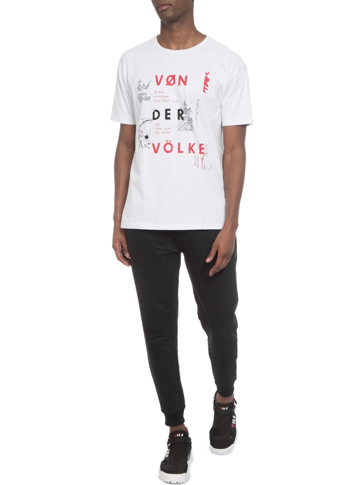 Camiseta Masculina Oversized Estampada Branco Von Der Volke