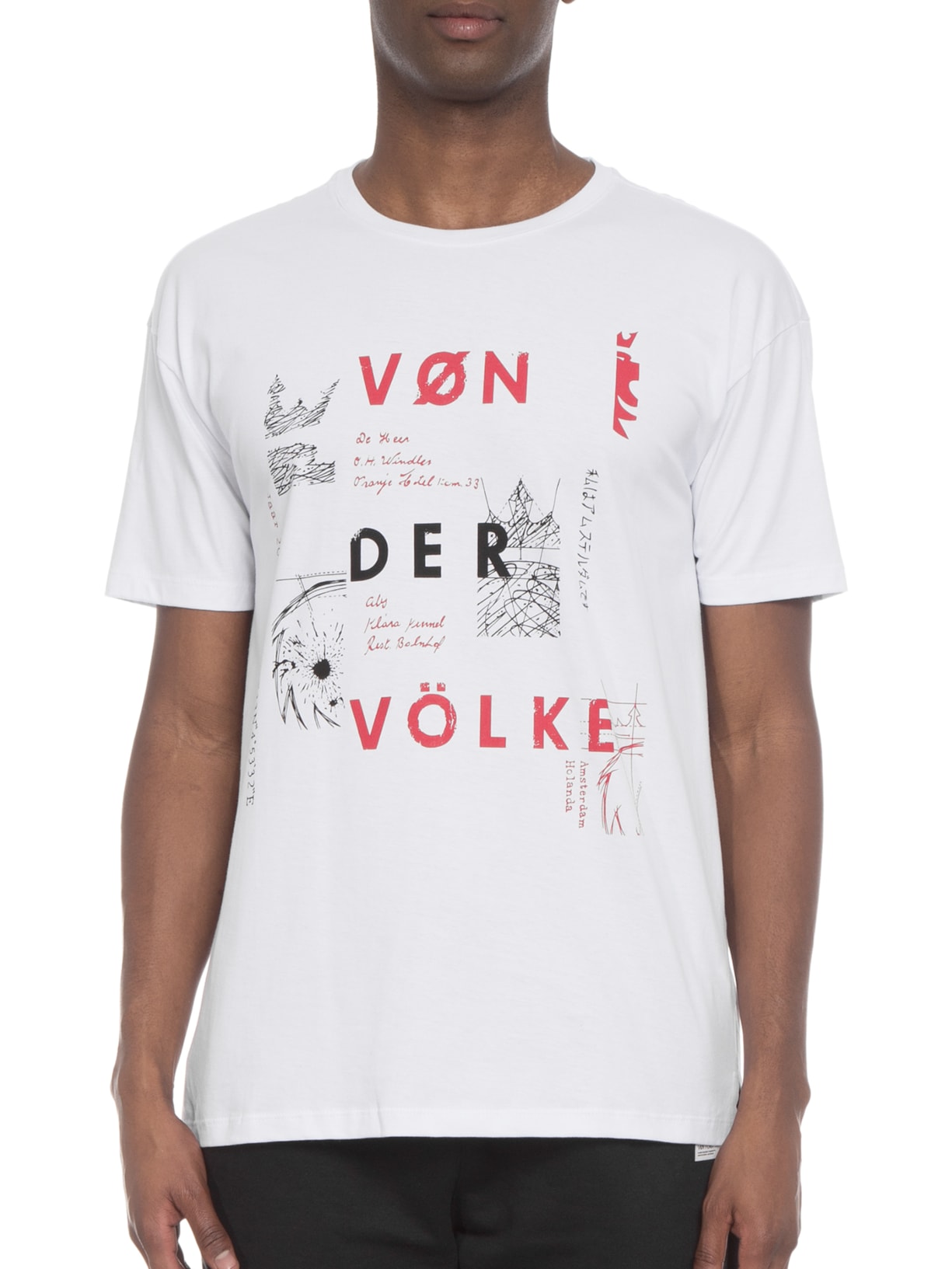 Camiseta Masculina Oversized Estampada Branco Von Der Volke