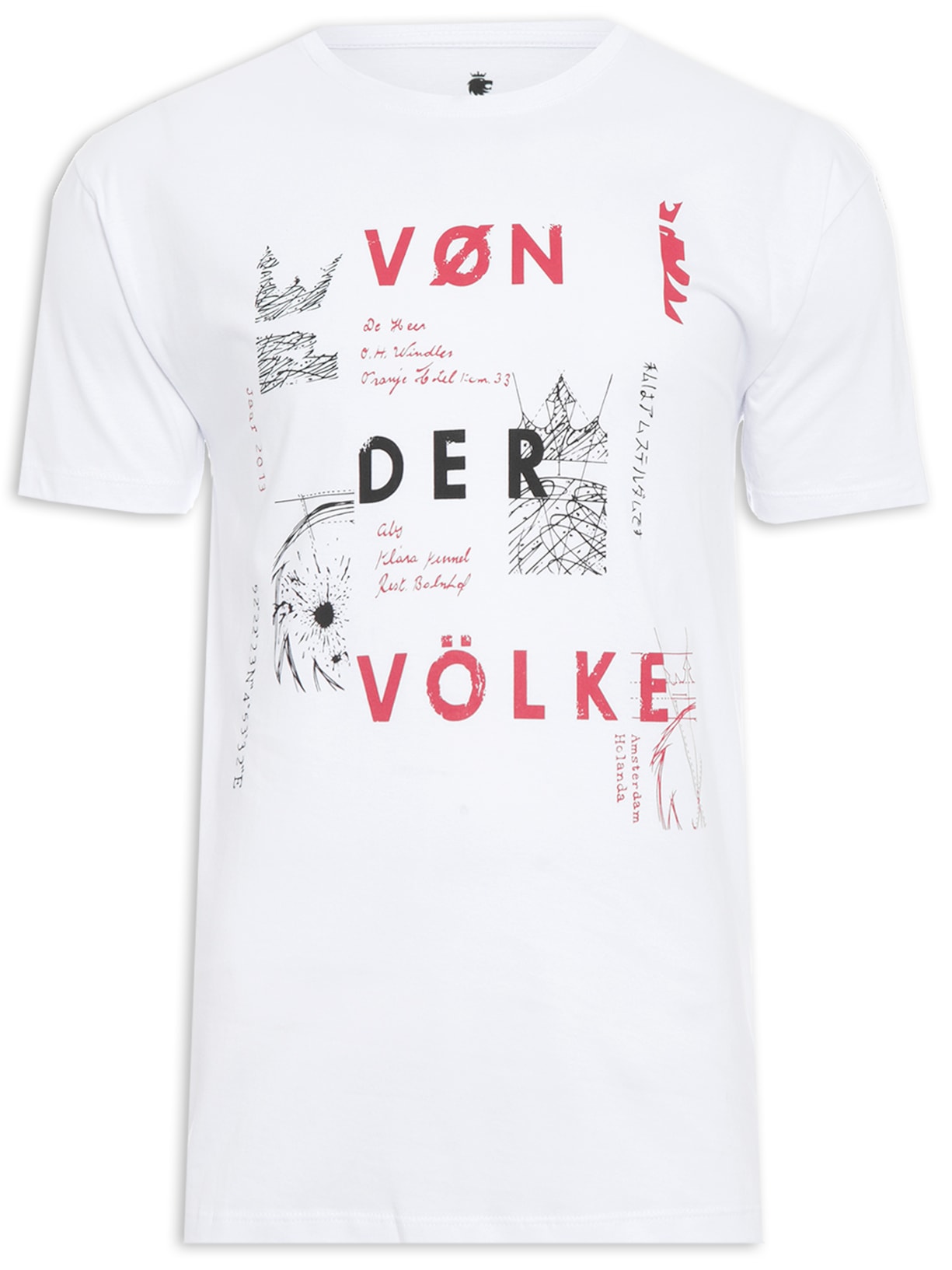 Camiseta Masculina Oversized Estampada - Branco