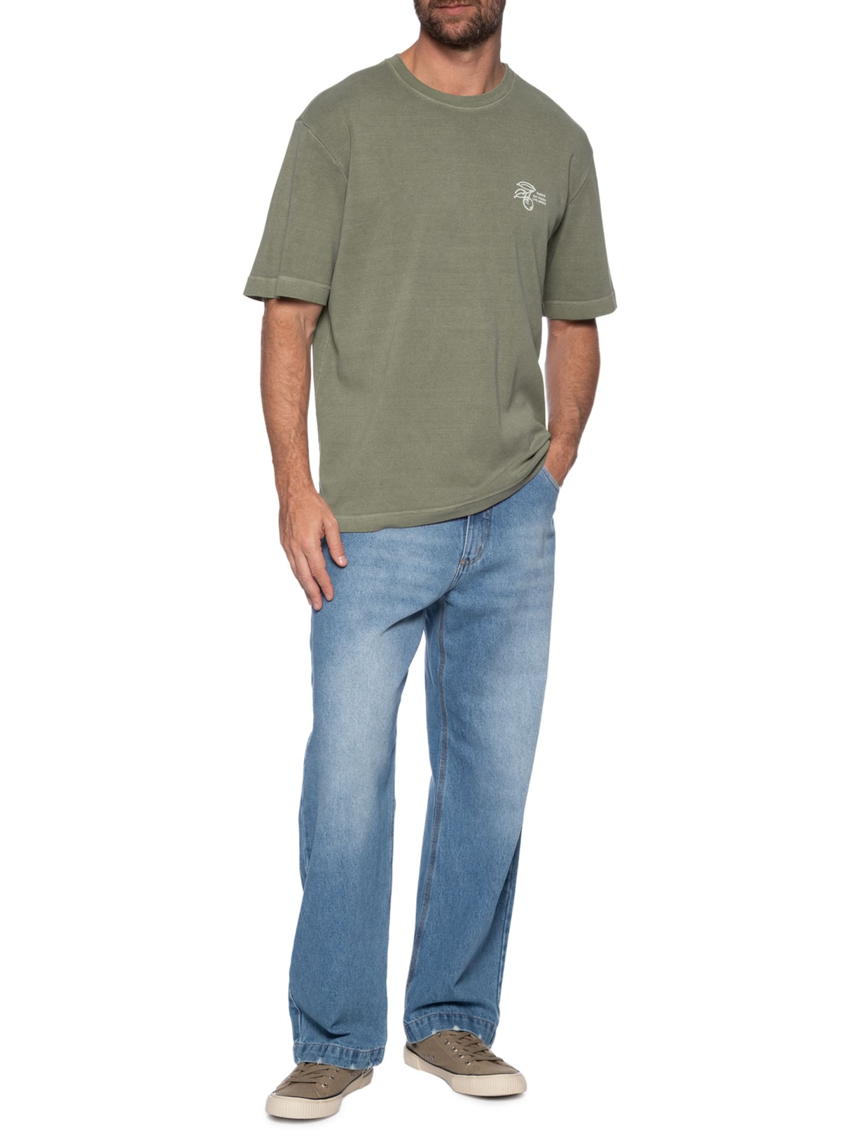 Camiseta Masculina Oversized Fresh Verde Austral