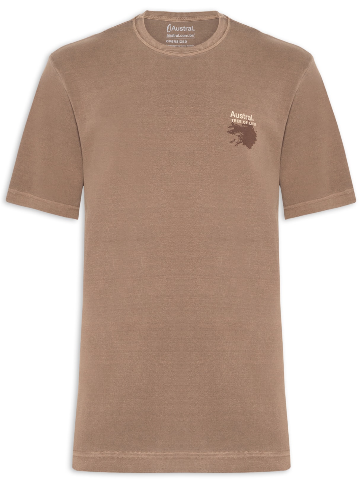 Camiseta Masculina Oversized Life - Marrom