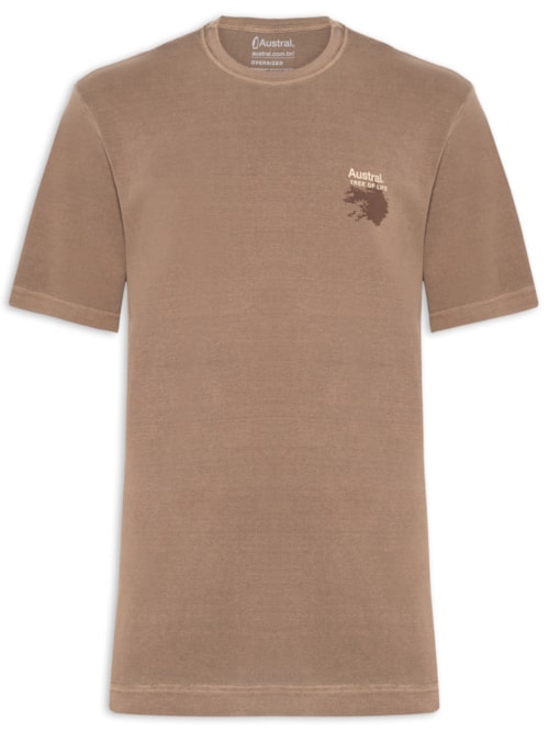 Camiseta Masculina Oversized Life - Marrom